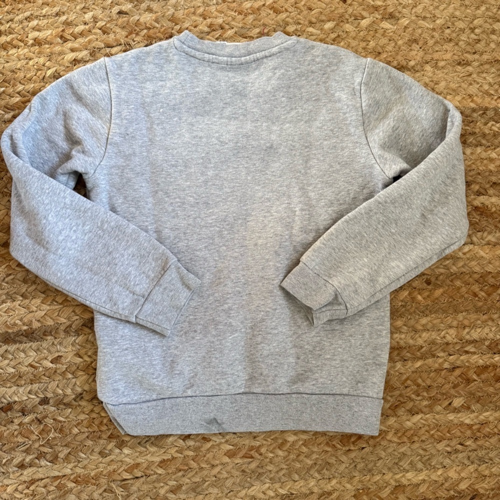 Adidas Kids Small Gray Crewneck Logo Sweatshirt - Picture 3 of 4